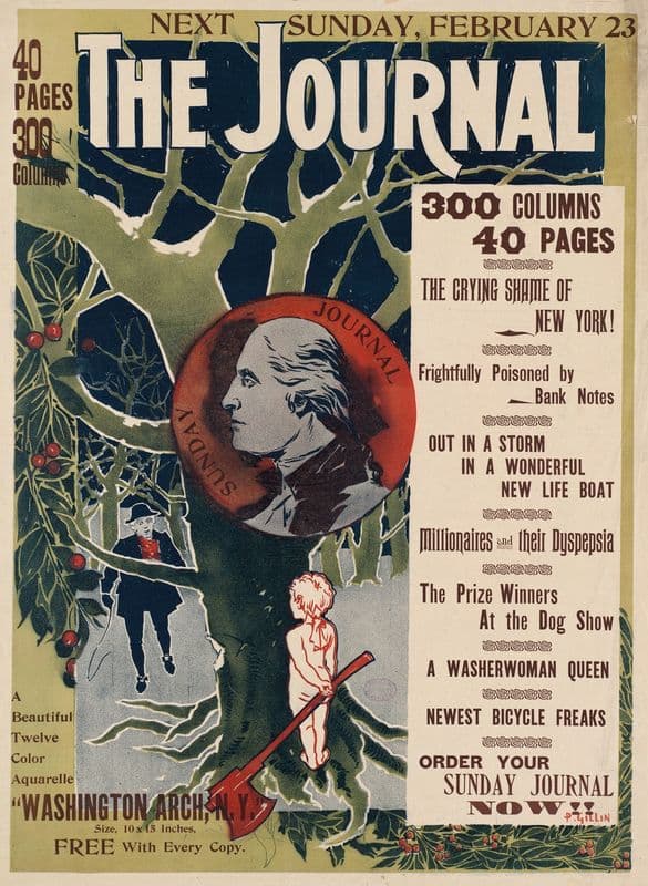 The journal, next Sunday, February 23 (ca. 1890–1920) as a canvas print