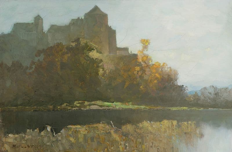The Kufstein Fortress in Twilight (early 1940s) as a canvas print