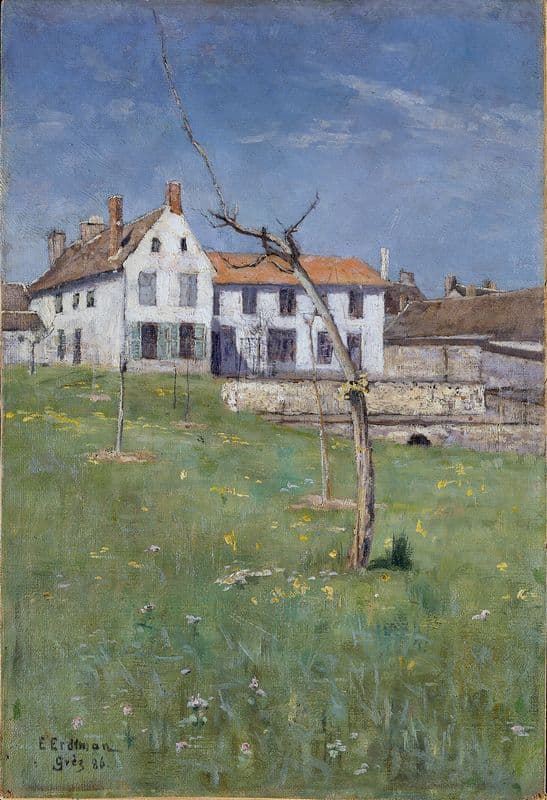 The Laurent Boarding House, Grez-sur-Loing as a canvas print