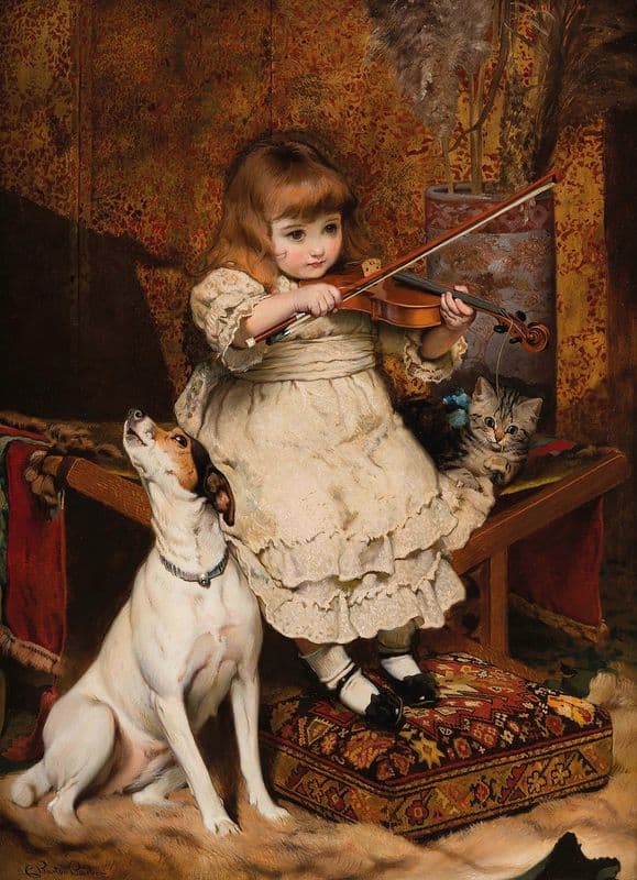 The little violinist as a canvas print