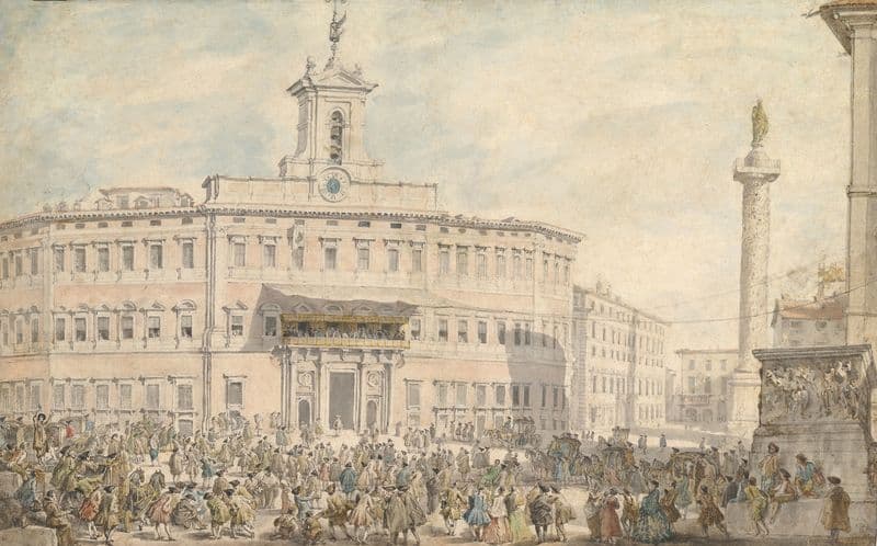 The Lottery in Piazza di Montecitorio (1743–1744) as a canvas print