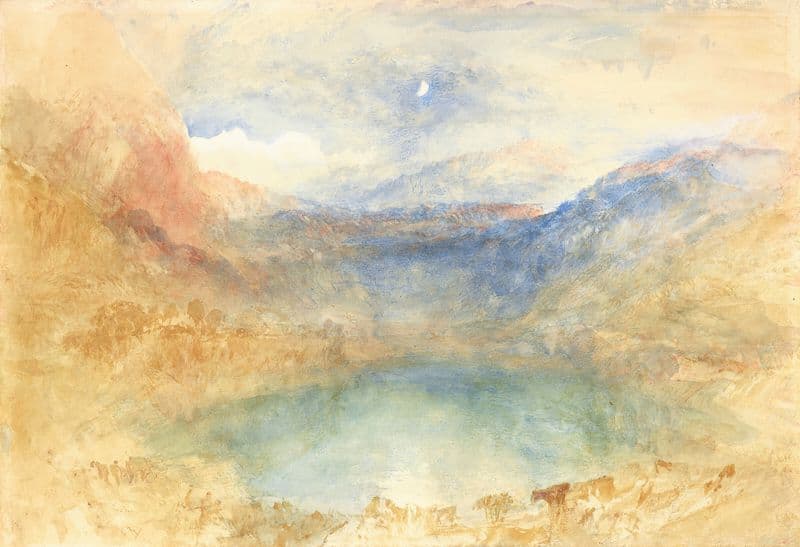 The Lungernsee by Moonlight, Switzerland (circa 1848) as a canvas print