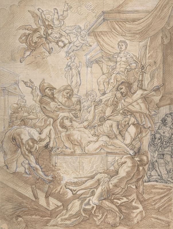 The Maryrdom of Saint Lawrence (17th century) as a canvas print