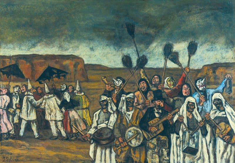 The masquerade of the brooms as a canvas print