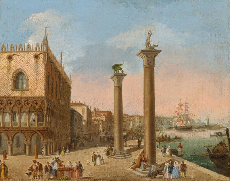 The Molo towards the Riva degli Schiavoni, Venice as a canvas print