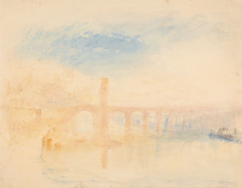 The Moselle Bridge, Coblenz (ca. 1842) as a canvas print