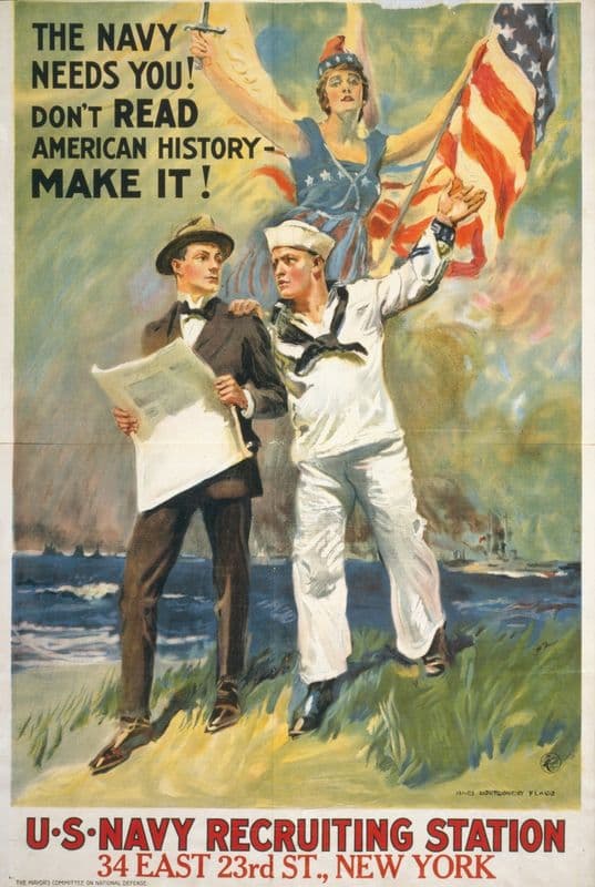The Navy needs you! Don’t read American history – make it! as a canvas print