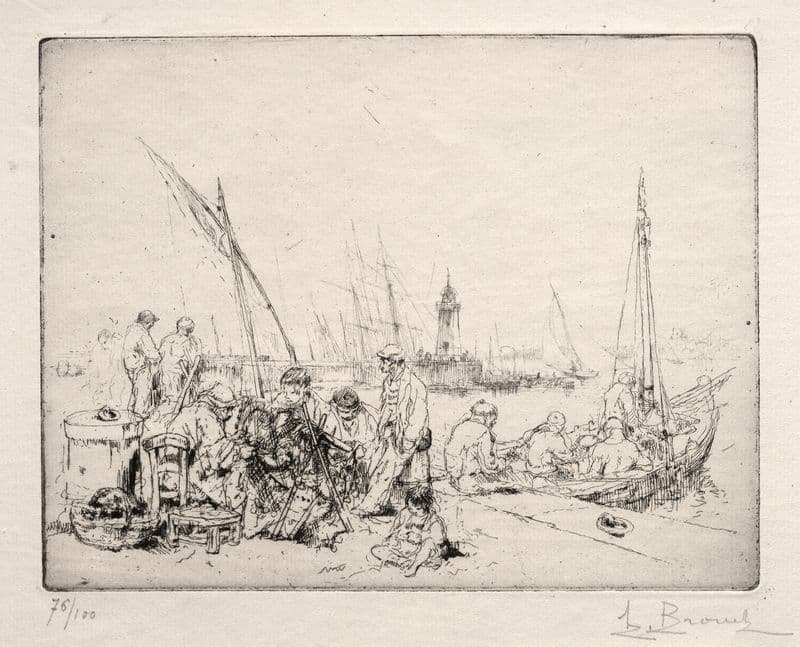 The Net Menders (c. 1918) as a canvas print