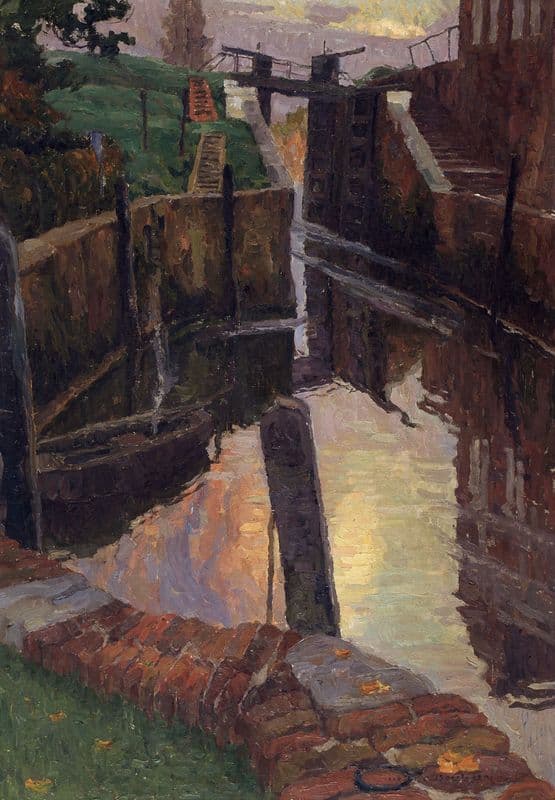The Old Lock on the River Scheldt as a canvas print