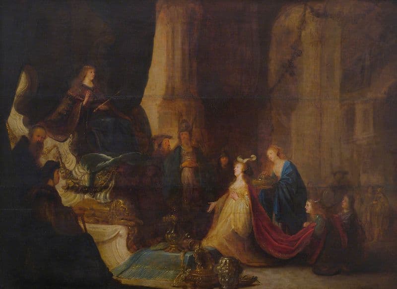 The Queen Of Sheba Before King Salomon as a canvas print