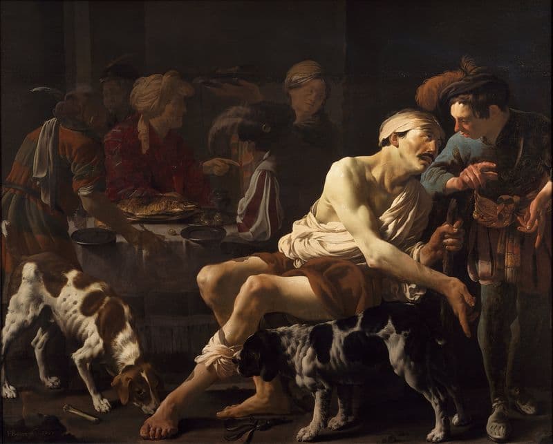 The Rich Man And The Poor Lazarus as a canvas print