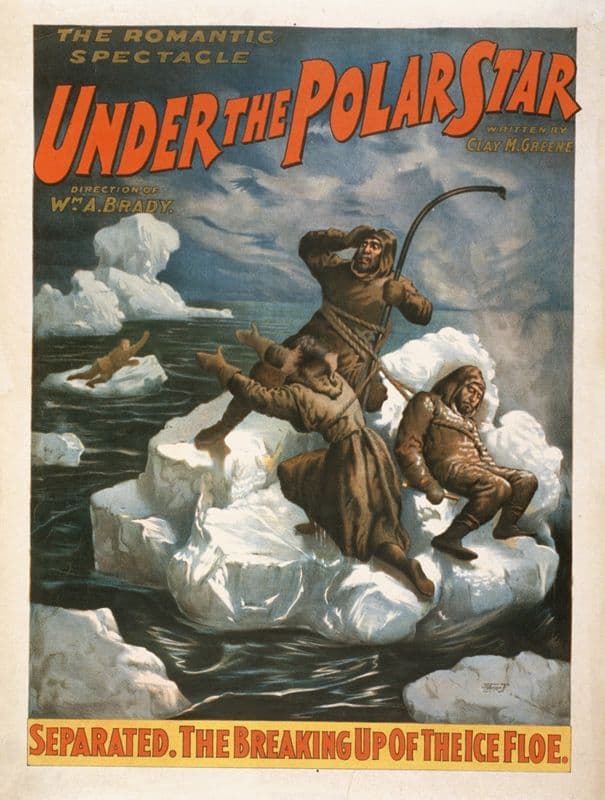 The romantic spectacle, Under the polar star written by Clay M. Greene. as a canvas print