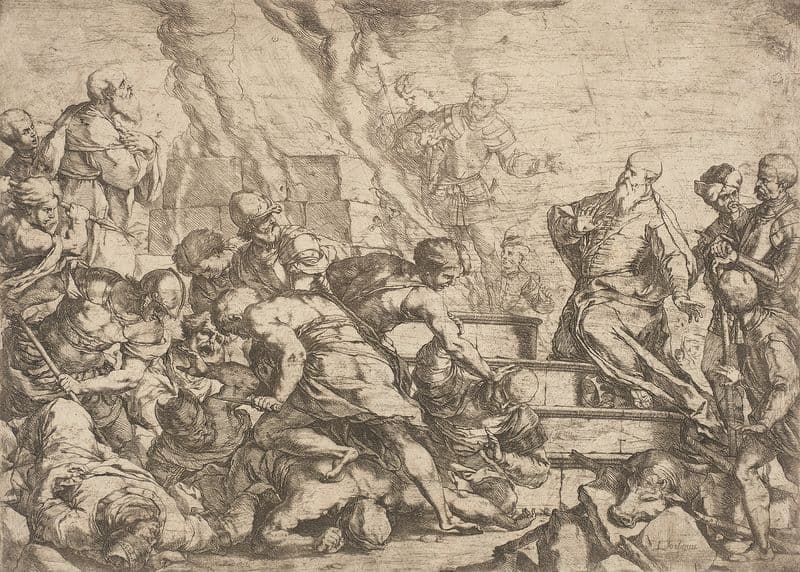 The Sacrifice of Elijah (late 1650s) as a canvas print
