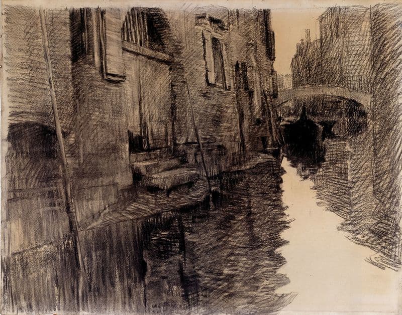 The San Francesco Bridge in Venice (ca. 1898) as a canvas print