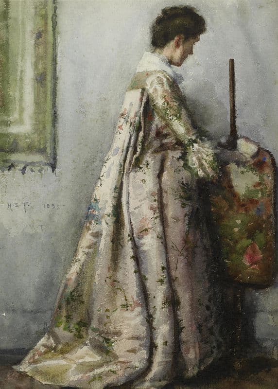 The Silk Gown, Portrait Of Maria Tuke Sainsbury as a canvas print