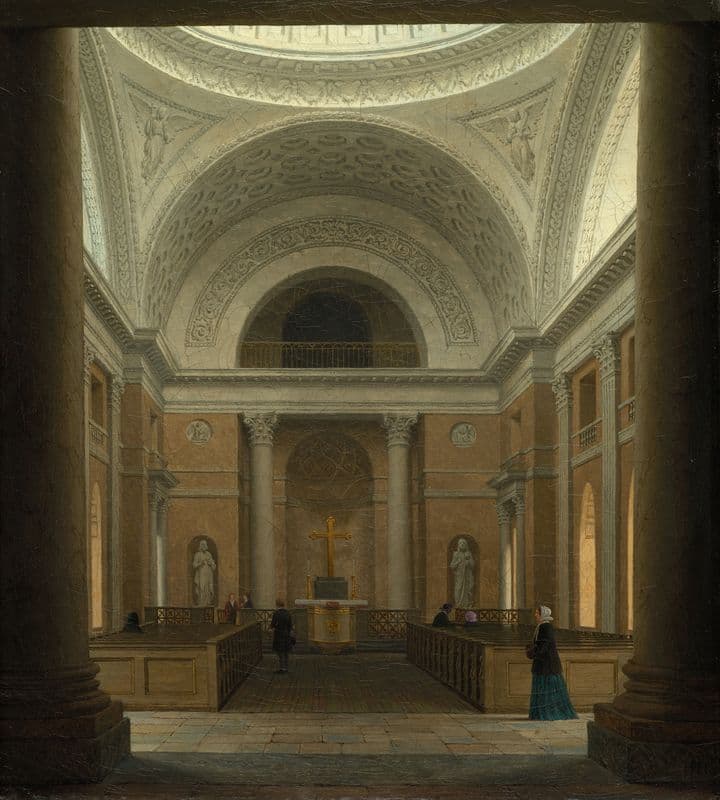 The Slotskirken of Christiansborg, Copenhagen (c. 1850s) as a canvas print