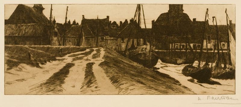 The Small Harbor of Terneuzen, in the Evening (ca. 1901) as a canvas print