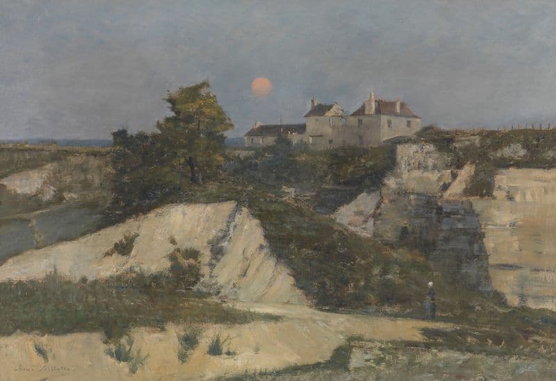The Stone Quarry of Nanterre by Moonlight as a canvas print