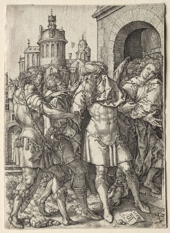 The Story of Lot; Lot Prevents the Sodomites from Violence as a canvas print