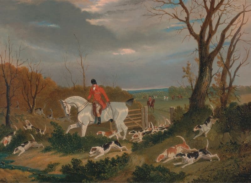 The Suffolk Hunt; Going to Cover near Herringswell as a canvas print