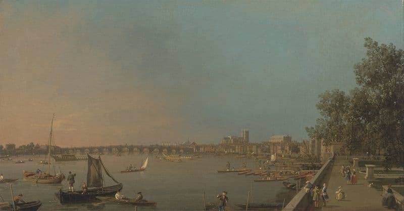 The Thames from the Terrace of Somerset House, Looking toward Westminster as a canvas print