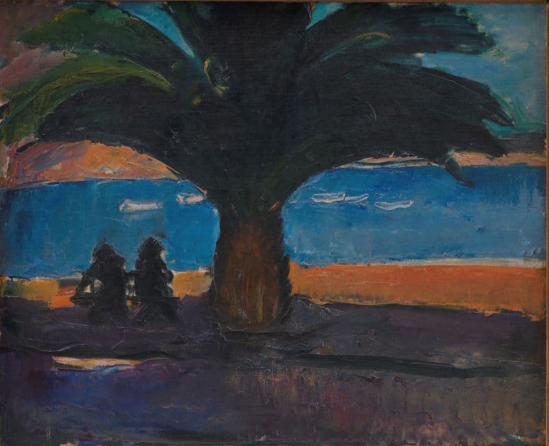 The Thick Palm. View from Villefranche as a canvas print