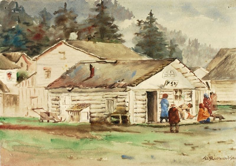 The Three Crows Market, Sitka, 1889 as a canvas print