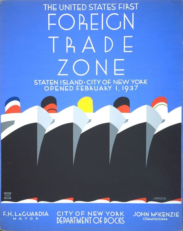 The United States’ first foreign trade zone as a canvas print