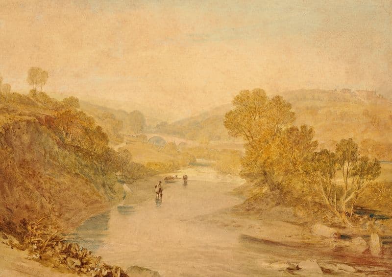 The Valley of the Washburn, Lindley bridge in the distance (19th century) as a canvas print