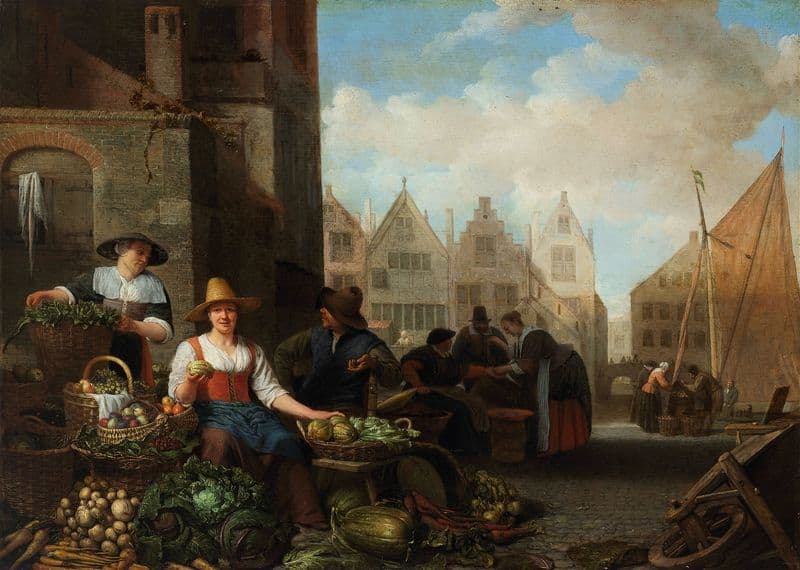 The Vegetable Market as a canvas print