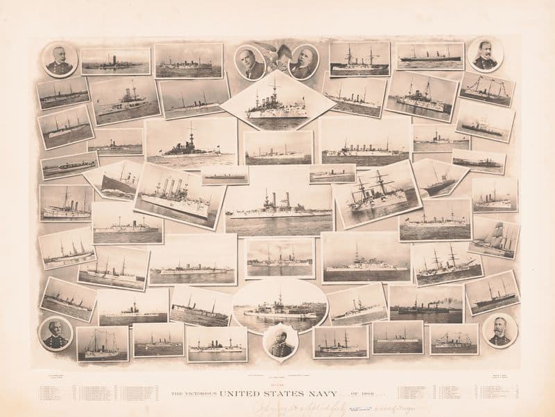 The victorious United States Navy…of 1898… as a canvas print