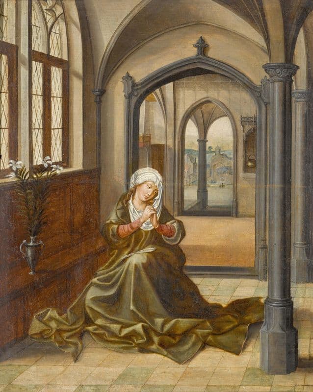 The Virgin in Prayer (16th century) as a canvas print