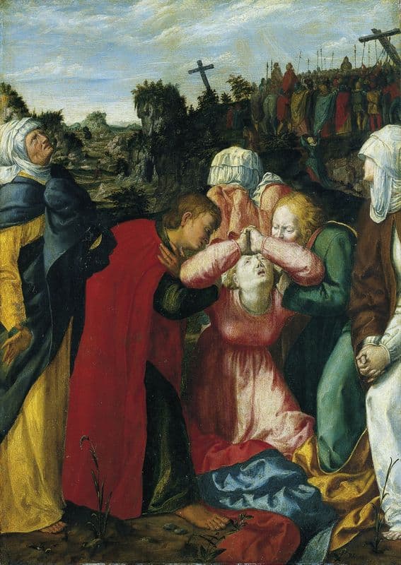 The Virgin Mary and Mourners at the Cruzifixion as a canvas print