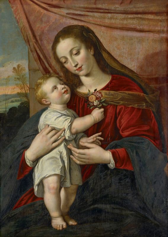 The Virgin with Child as a canvas print