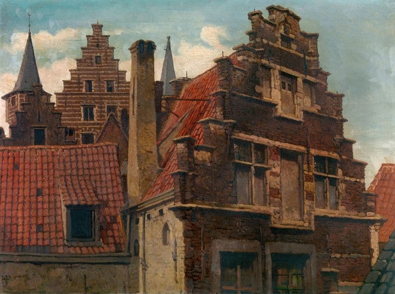 The Vleeshuis and Old Houses 2 as a canvas print