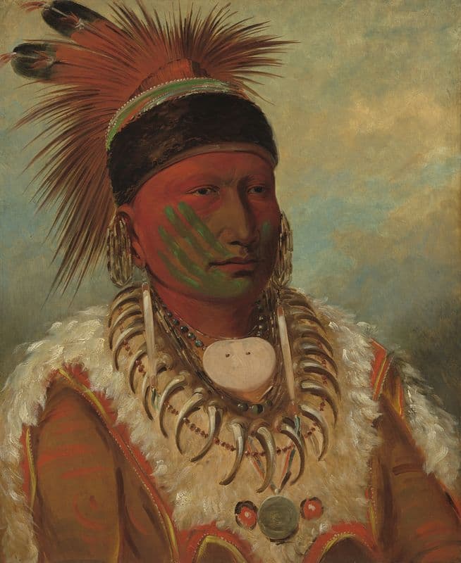 The White Cloud, Head Chief of the Iowas (1844-1845) as a canvas print