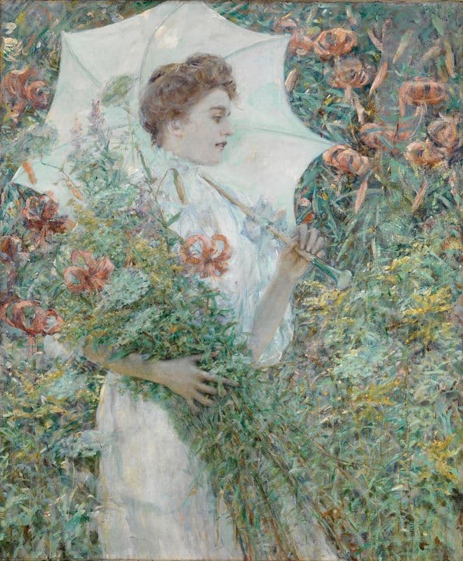 The White Parasol (ca. 1907) as a canvas print