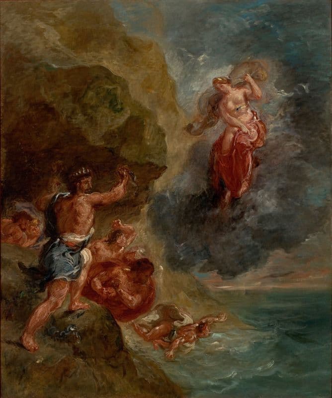 The Winter – Juno beseeches to destroy Eneas’ Fleet (1856-1863) as a canvas print