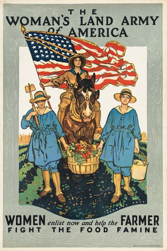 The woman’s land army of America. Women enlist now & help the farmer fight the food famine as a canvas print