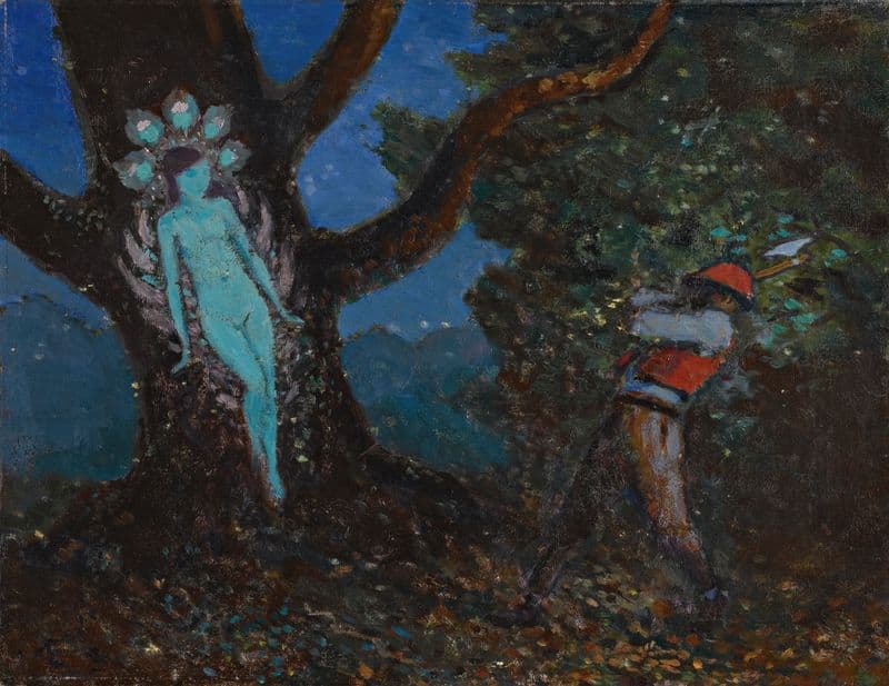 The Woodchopper And The Tree Spirit as a canvas print