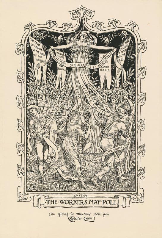 The Workers May-Pole. An Offering for May-Day 1894 from Walter Crane as a canvas print