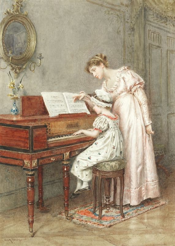 The young pianist as a canvas print