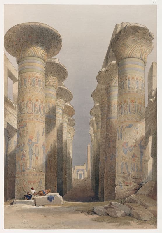 Thebes. Great Hall at Karnak. Nov. 28, 1838. (1846-1849) as a canvas print