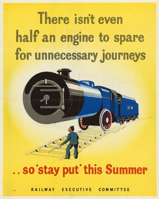 There Isn’t Even Half an Engine to Spare for Unnecessary Journeys…so ‘Stay Put’ this Summer as a canvas print