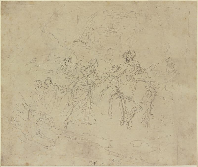 Thetis übergibt dem Kentauren Chiron den kleinen Achilles as a canvas print
