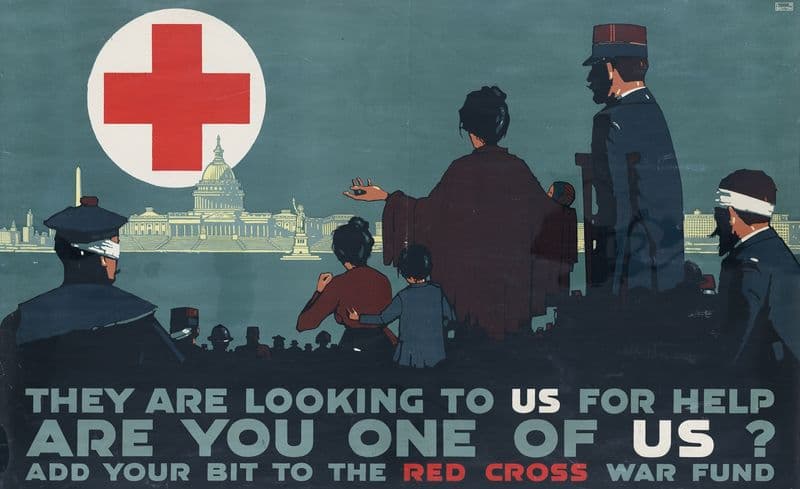 They are looking to us for help – Are you one of us, Add your bit to the Red Cross War Fund as a canvas print