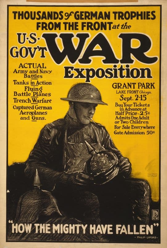 Thousands of German trophies from the front at the U.S. gov’t war exposition as a canvas print