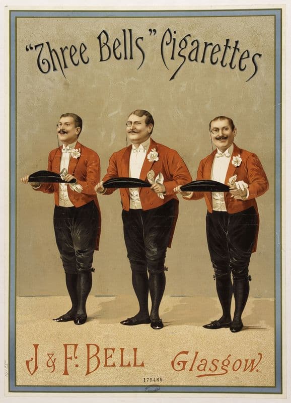 Three bells Cigarettes J. & F. Bell, Glasgow as a canvas print