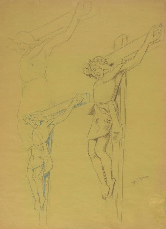 Three Studies of Christ on the Cross as a canvas print