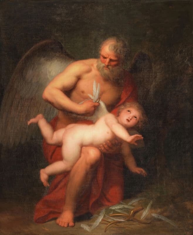 Time clipping Cupid’s wings (between 1754 and 1822) as a canvas print